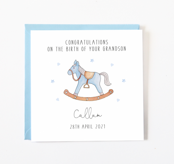 Personalised New Grandparents Card - New Grandson Card